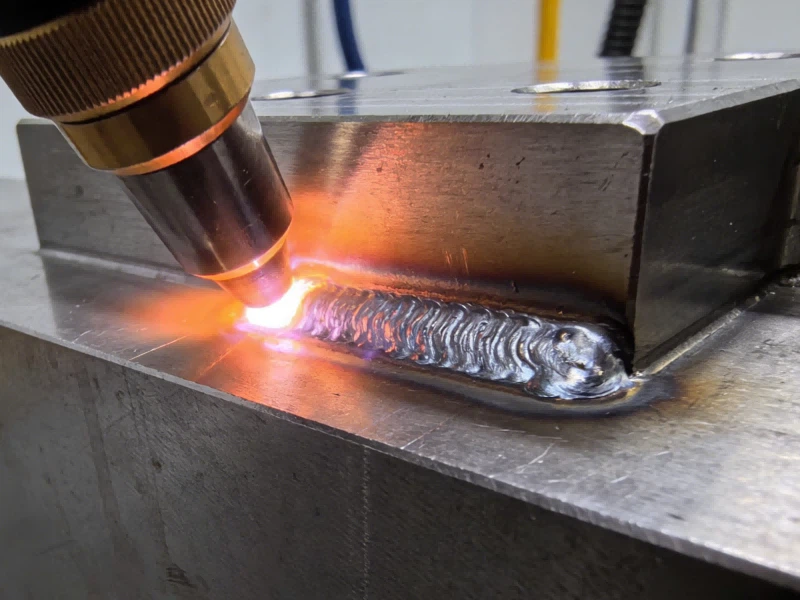 Precision ALM200 laser welding process on H13 tool steel, maintaining heat treatment properties and ambient temperature for permanent injection mold repair Precision ALM200 laser welding process on H13 tool steel, maintaining heat treatment properties and ambient temperature for permanent injection mold repair